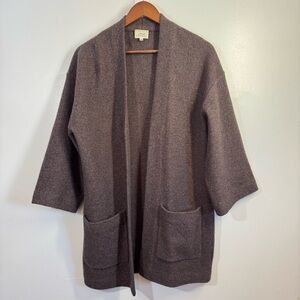 Aritzia Wilfred  100% Merino Wool Brullon Brown Kimono Cardigan Small